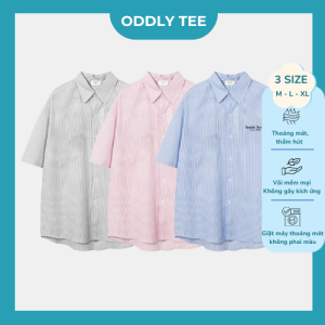 Áo Sơ Mi Tay Ngắn Kẻ Sọc Unisex Oddly Tee | Basic Thanh Lịch – 2025 Dễ Mặc Mỗi Ngày